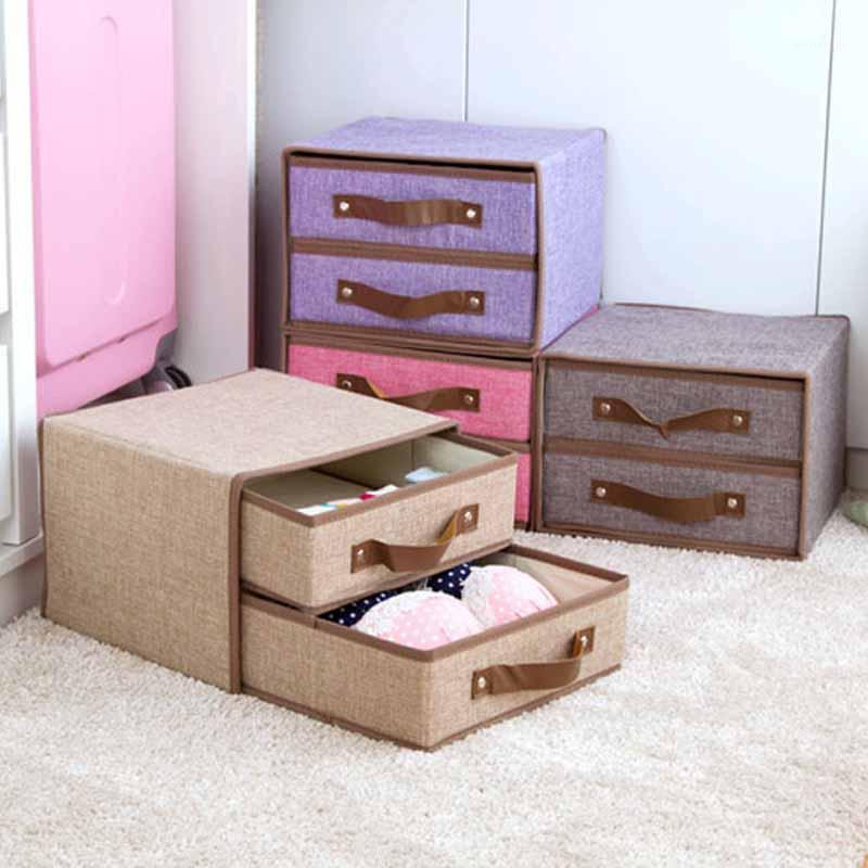 

3pcs Underwear storage drawer Foldable storage box For Ties Socks Shorts Bra Underwear Divider Drawer Lidded Closet Organizer1