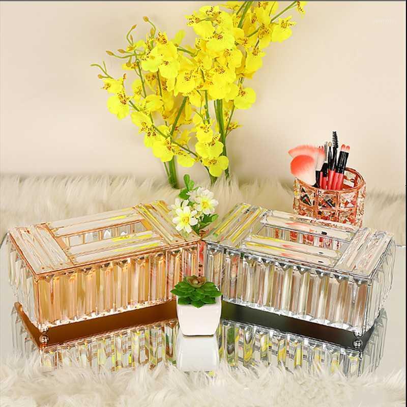 

Crystal Tissue Box Universal European Paper Rack Office Table Accessories Home Office KTV Hotel Car Facial Case Holder For Decor1