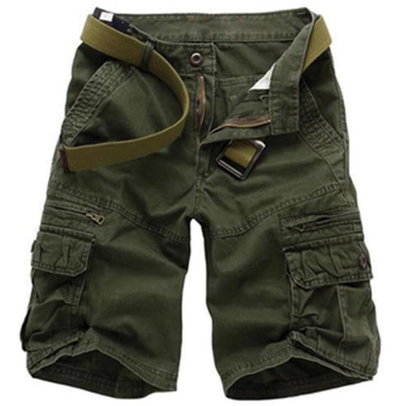 

Summer Casual Shorts Men Camouflage Loose Pants Mens Tactical Cargo Shorts Fashion Cotton Camo Short Plus Size -40, Black
