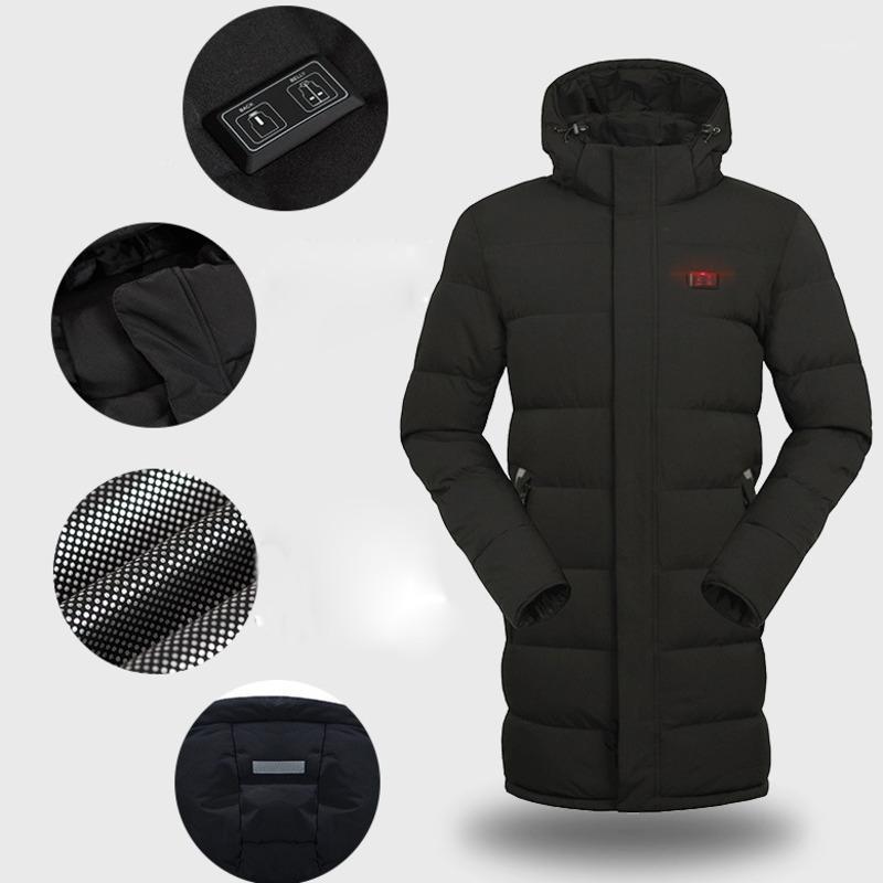 

Couple USB Winter Electric Heating Cotton-padded Clothes Outdoor Vest Safety Ski Intelligent Constant Temperature Heated Jacket1, Black