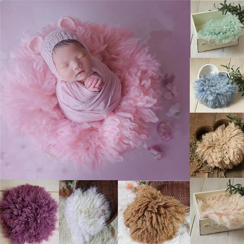 

Newborn Baby Photography Props Blanket Baby Posing Wool Blanket Basket Filler Photoshoot Accessories1, White