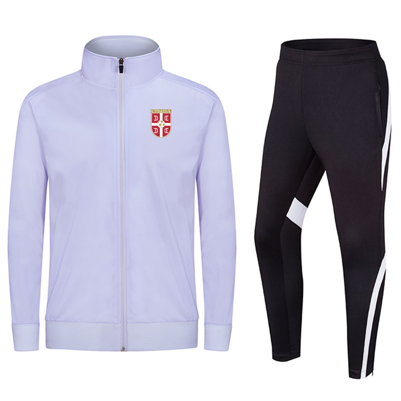

serbia 2020 jacket football training suit long section can be customized DIY team men's sports running suit training suit, Gray