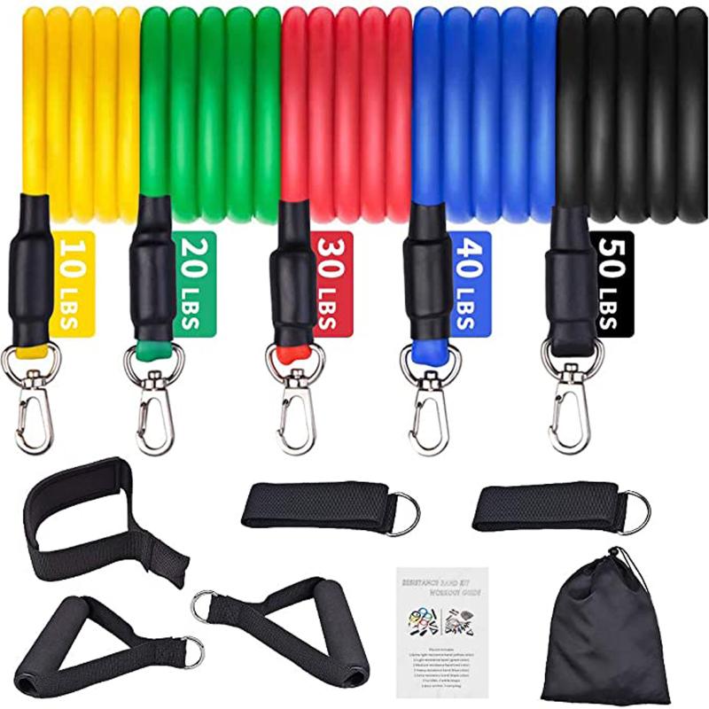 

Sports resistance band set home gym stretching training exercise belt + manual 12-piece set Men's home gym stretching S8*