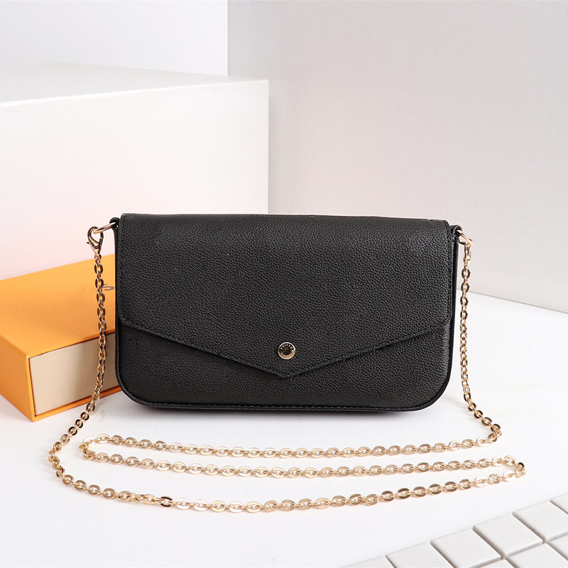 

Genuine leather France Style cute 61276 bags Women Shoulder Bags Popular woman purse triple size 21*12*3cm, Pink