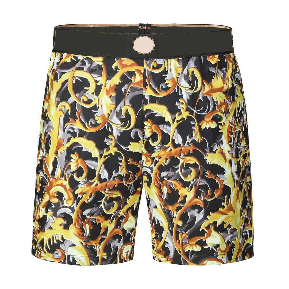 

Men's Tide designer Shorts flower rose digital printing casual fashion Beachshorts five points men's pants, White