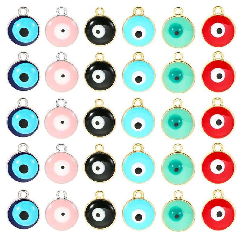 

10pcs Lucky Eye Colorful Evil Eye Beads Charms For Bracelet Necklace Pendant Jewelry Accessories Findings