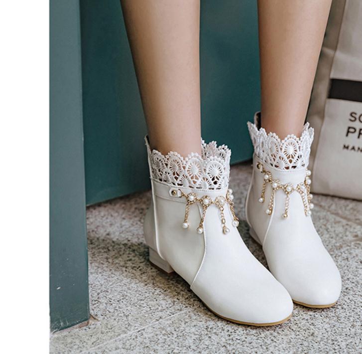 

2020 winter with New style fashion Low heel round head Women's boots @OLM9, Black
