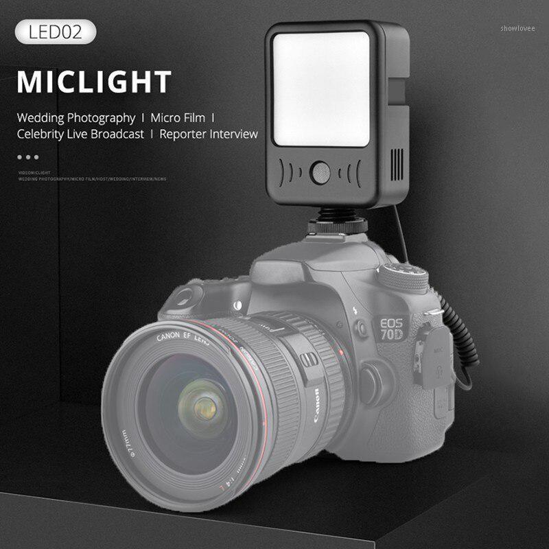 

2 in 1 LED Video Light Microphone Mini LED 6500K 49 Bead Lamp for DSLR Camera Camcorder DVR Built-in 2000mA lithium Battery1