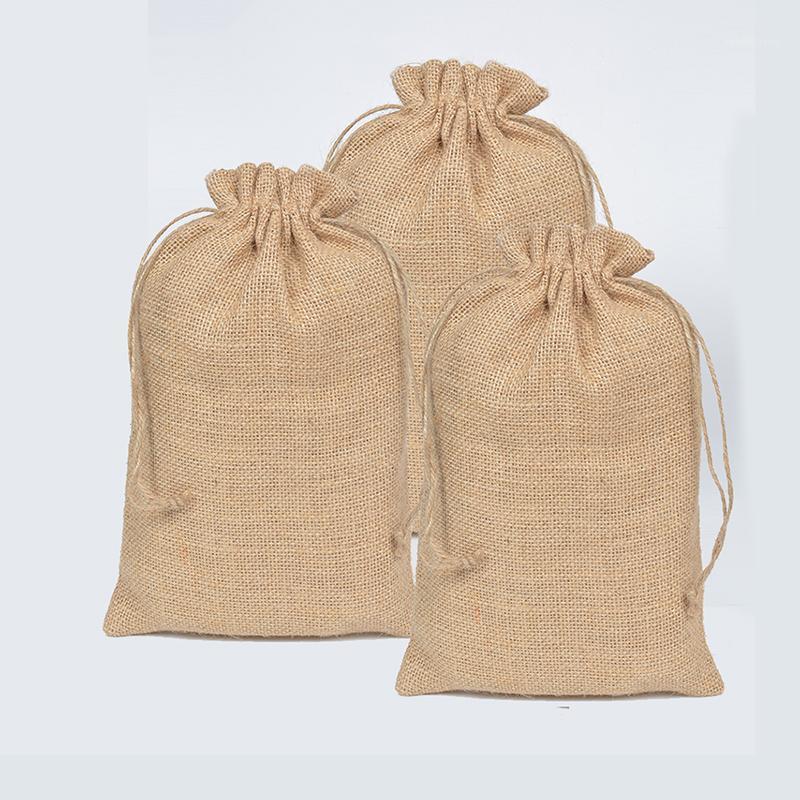 

20x30cm Rustic Large Natural Jute Gift Burlap Drawstring Bag for Coffee Beans Jewelry Packaging Wedding Favor Sack Bag 50Pcs1