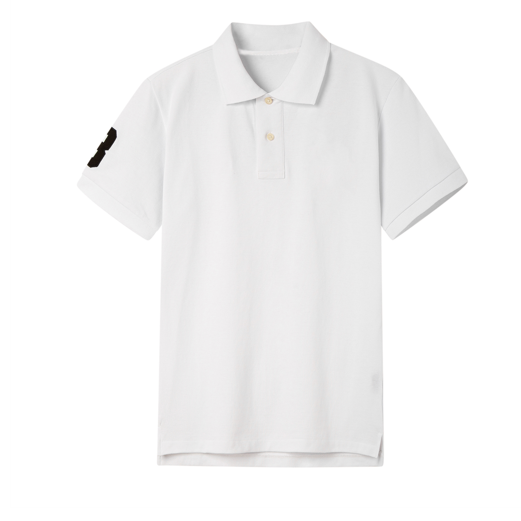 

New men's short cotton men's polo shirt sleeves casual fashion sports polo shirt men's cotton lapel short sleeve 4 colors, White