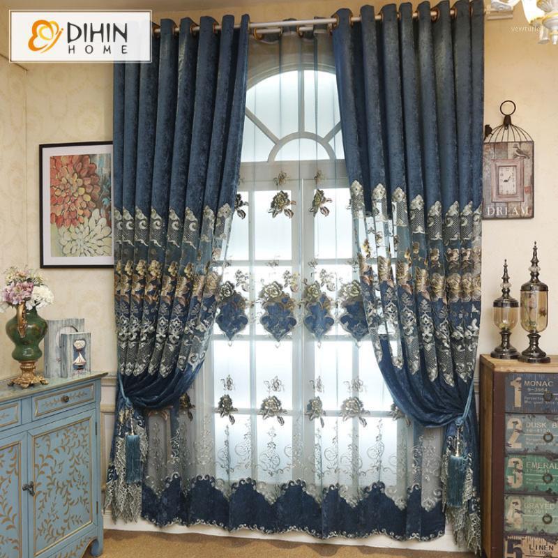 

DIHIN New Arrival Embroidered European Curtains Blackout Cortina Roman Window Shading Sitting Room Bedroom Sheer Curtains1, Tulle