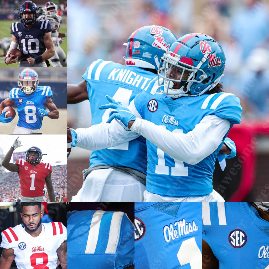 

Ole Miss Rebels Football Jersey Jonathan Mingo Snoop Conner Tylan Knight Casey Kelly Sam Williams Jacquez Jones Jaylon Jones Jay Stanley, Navy