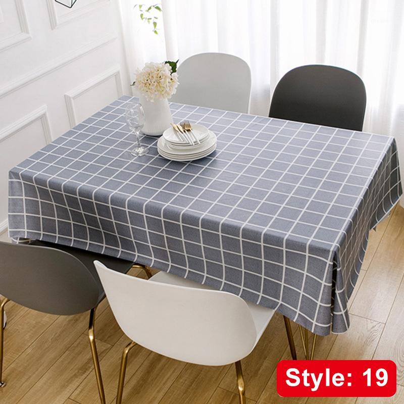 

Tablecloth Dustproof Rectangle Table Cover Slip Resistant Simple Plaid Style 140*180cm HYD881