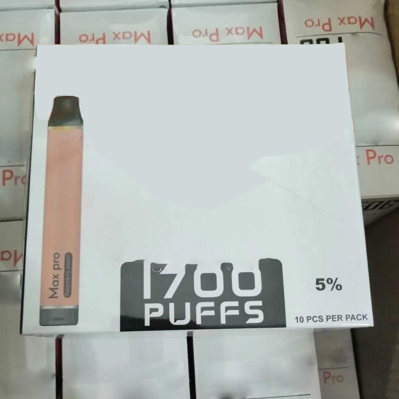 

100% High Quality 1700 Puffs Max Pro Disposable Vape Pen Device With 3.5ml Cartridge PK Kangvape Onee Stick 1800 puffs