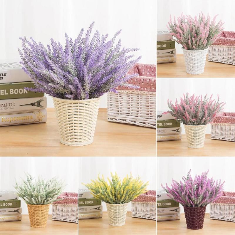 

1 Bundle Romantic Provence Lavender Wedding Decorative Flower Vase for Home Decor Artificial Flowers Grain Decorative Fake Plant, Style 3
