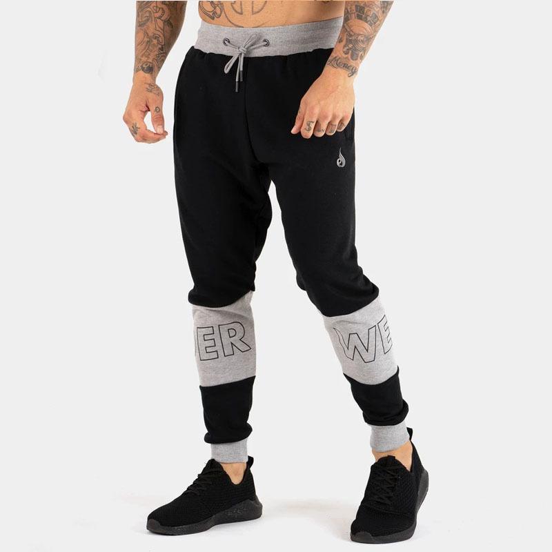 

Muscle Fitness Fall/Winter Men's Sports Casual Pants Bundles Running Sports Jogging Training Stitching Pants joggers sweatpants1, Black