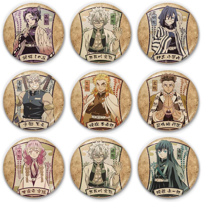

Cartoon Demon Slayer Ladies Round Women Brooch Charms Fashion Pendant Badges Enamel Pins Couples Cute Trendy Party Metal Broszka