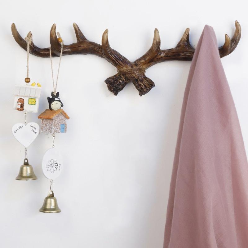 

Modern Deer Antler Hook Hat Coat Bags Wall Hanger Rack Holder Resin Wall Decor