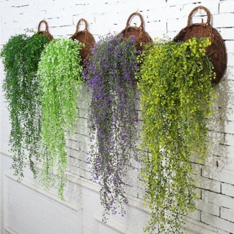 

Home Decor Artificial Fake Silk Flower Vine Hanging Garland Plant Garden Simulation Vine Hanging Wedding1, Deep pink