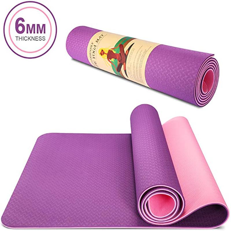 

183x61cm Tpe Two-Color Non-Slip Yoga Mat Sports Gym Home Fitness Exercise Workout Tasteless Environmental Mat Good Eesilience, Red