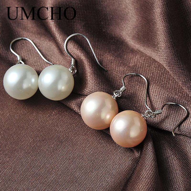 

Dangle & Chandelier UMCHO Solid Silver 925 Prevent Allergy Freshwater Pearl Drop Earrings Eardrop For Women Engagement Elegant Noble Fine Je