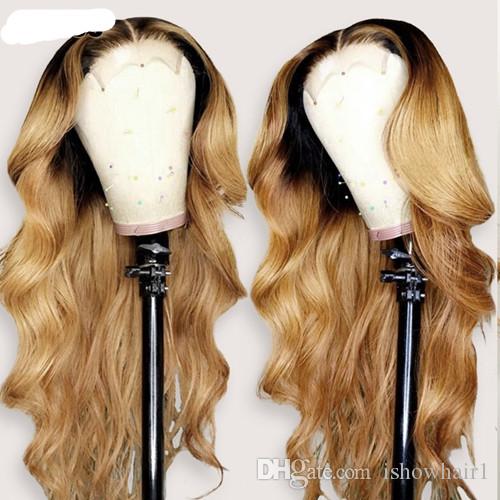 

Lace Wig Natural Baby Hair T1b/4/27 Body Wave Omber Color 30 131 Human Hair Lace Front Wigs Pre-Plucked 360 Lace Frontal Wigs, Natural color