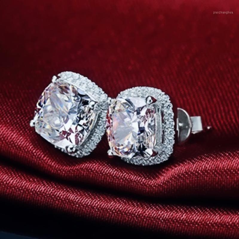 

Stud CAOSHI Classic Style Earrings Women Brilliant Zirconia Accessories For Engagement Dazzling Crystal Gift Exquisite Jewelry, Golden;silver