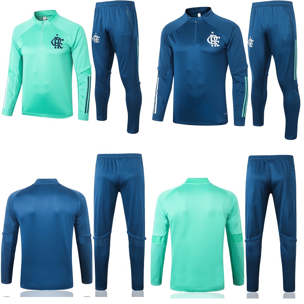 

2020 2021 adult kit Long sleeves Flamenco jacket uniforms tracksuits soccer jersey 20 21 Men train football coat training shirt suit kit, As shown in illustration