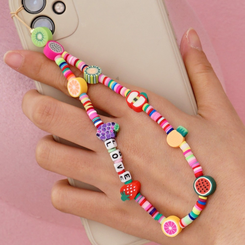 Personnalité femmes Style accessoires de téléphone portable sangle polymère argile perles brins pour téléphone décorer