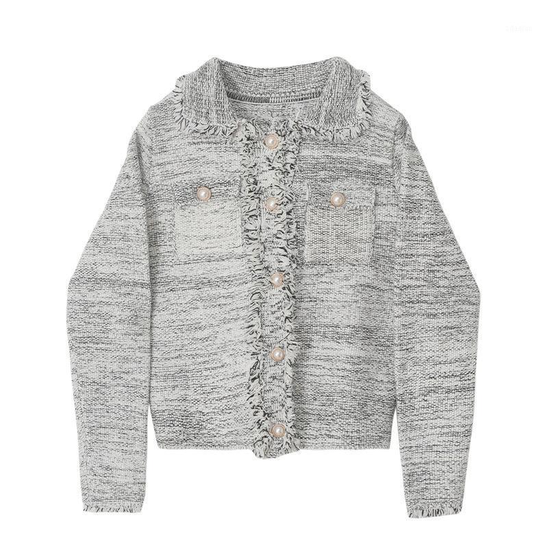 

Peals Single-Breasted Pocket Diamond Bow Wool Vintage Fringed Tassels Tweed Jacket Luxury Coat Women Long Sleeve Ladies Sweaters1, Black