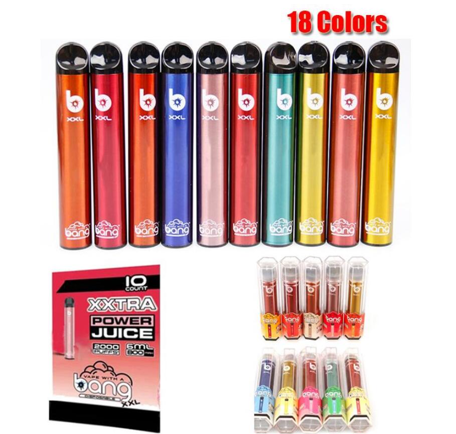 

Bang XXL Disposable Device 800mAh Power Battery Pre-filled 6ml Pod 2000 Puffs XXtra Kits Vape Empty Pen VS Bar Flow XTRA Plus XL