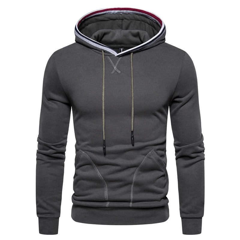 

2020 New Spring Slim Sporting Hoodies Men Fleece Hoodies Solid Color Sweatshirts Velvet Fabrics Running Hoodies For Men Women, Gray