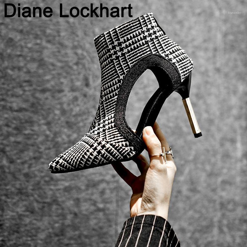 

Fashion 2020 Spring Autumn Women Boots 9CM Thin Heels Hollow Leather Short Sandals Boot Black White Ladies Shoes Plus Size 42 431