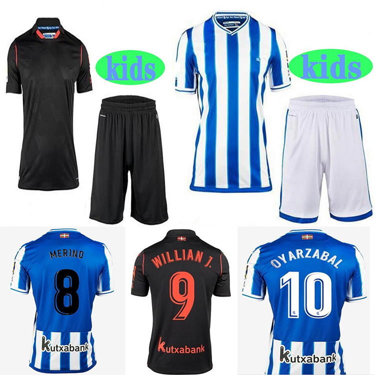 

2020 2021 Real Sociedad Soccer Jerseys WILLIAN J. OYARZABAL AGIRRETXE JUANMI Home Away 20 21 Royal Society Football Shirt adult+kids kit, Black