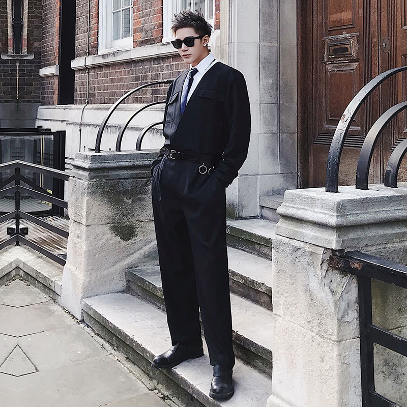 

2021 New Spring Autumn Coveralls Men Korean Version of Fashion Trend Beautiful Coverall Performance. -6xl!! NYSD, No belt