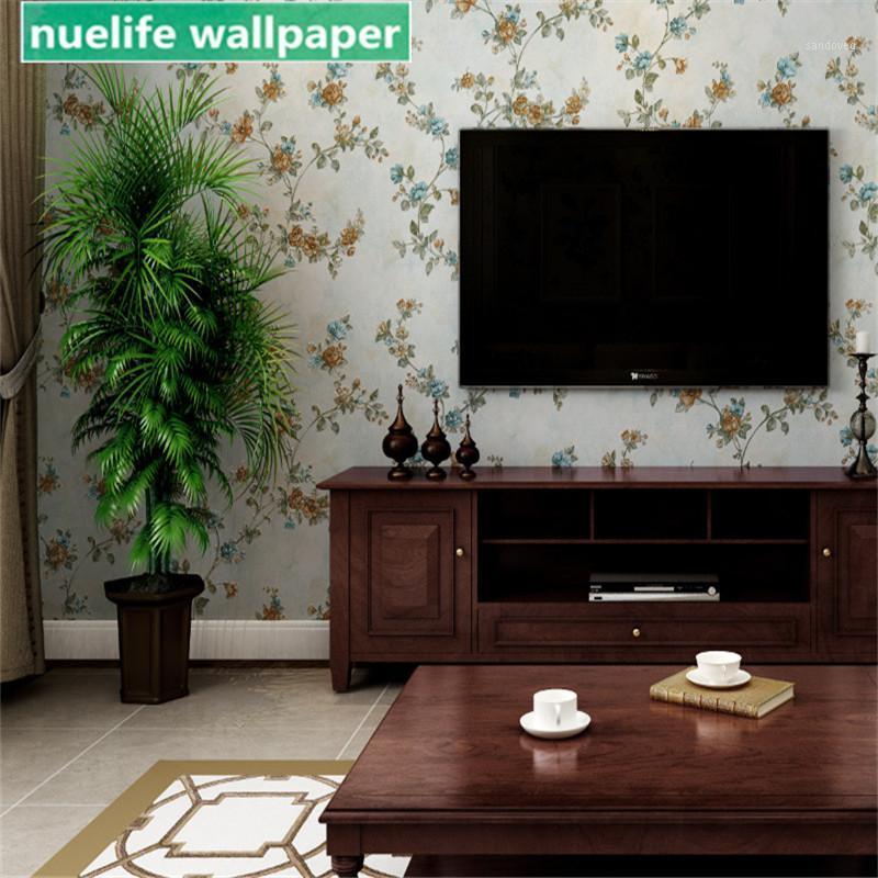 

Europe and the United States nostalgic printed wallpaper bedroom living room study wall stereo waterproof non-woven wallpaper1