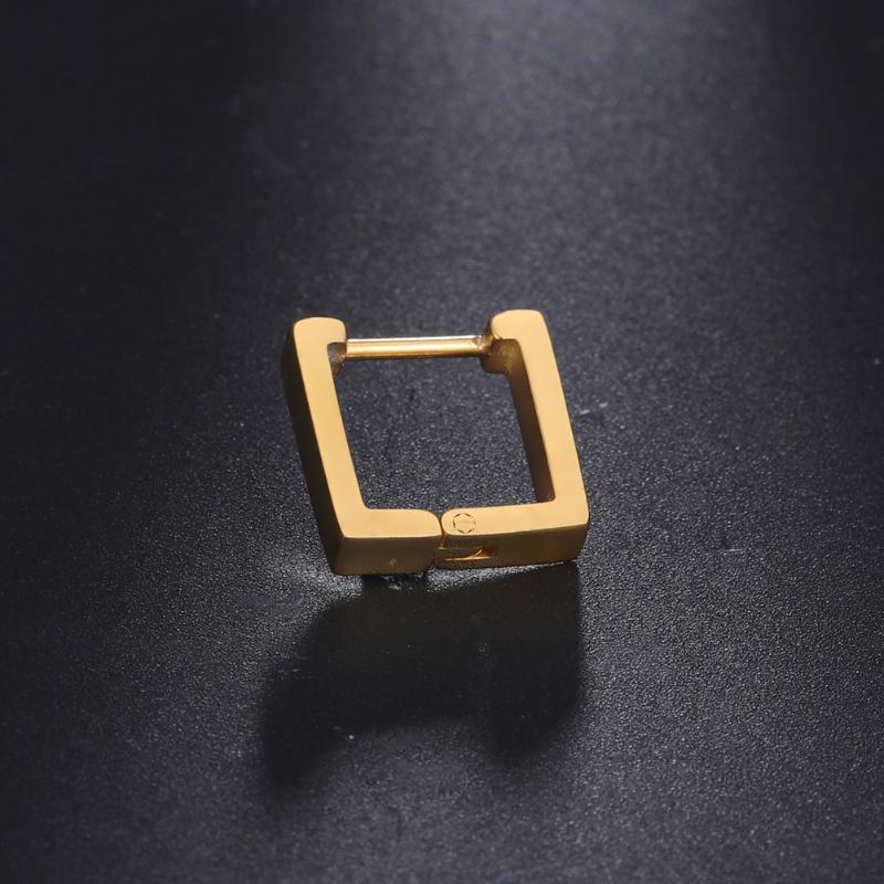 

Hoop & Huggie Unift Gothic Geometry Earrings Triangle Star Square Round Stainless Steel Punk Style For Women Fashion Jewelry