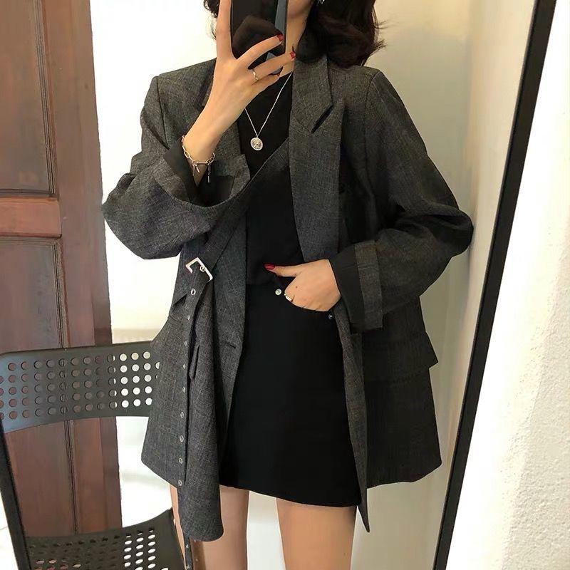 

Women Blazers Suit Jacket Women Spring and Autumn New Korean Style British Style Design Sense Fashion Casual Jacket, Brown