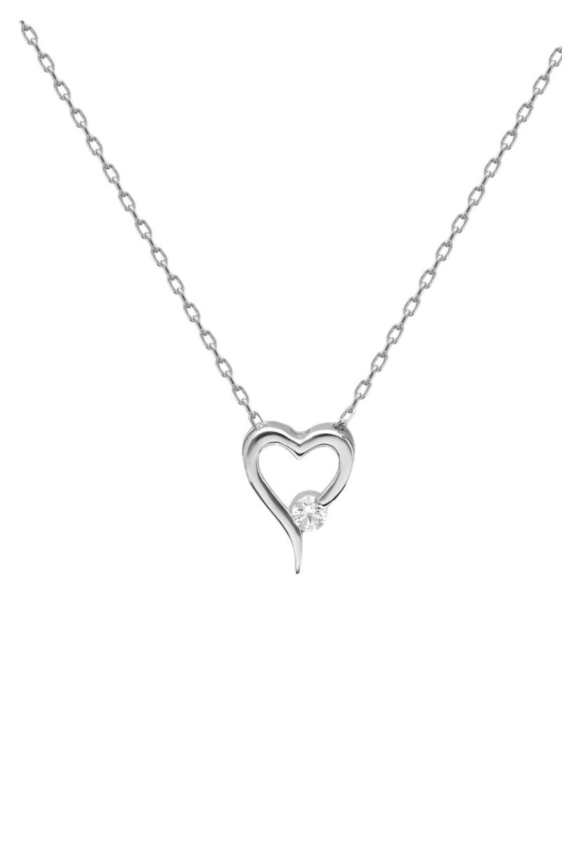 

Certified Stone Tiny Heart 925 Silver Necklace