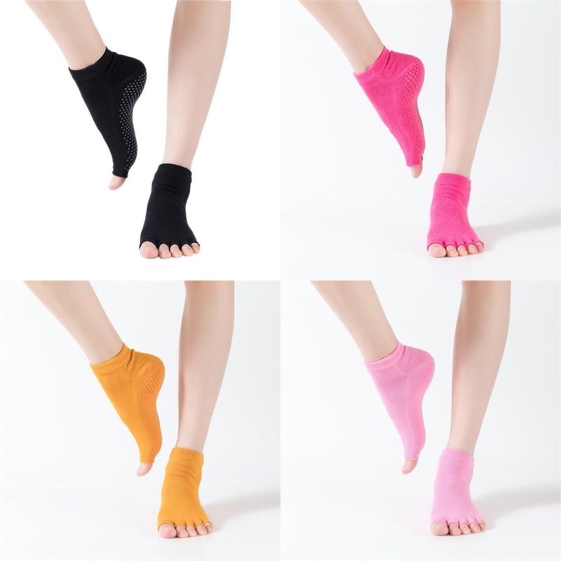 

Non Slip Women Socks Five Fingers Half Toe Yoga Stockings Ballet Floor Dance Sock Fashion Lady 4 7ch O2, As show
