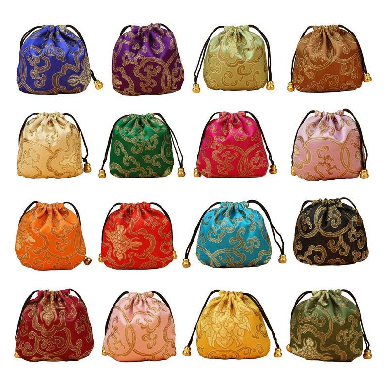 

Jewelry Pouches, Bags 24pcs Silk Brocade Pouch Bag, Drawstring Coin Purse,Gift Bag Value Set, Pink;blue
