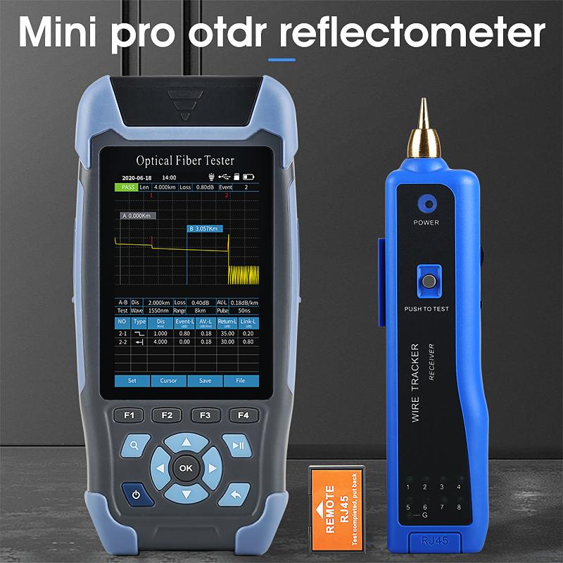 

mini OTDR Fiber Optic Reflectometer 980rev with 9 Functions VFL OLS OPM Event Map 24dB for 64km Fiber Cable Ethernet Tester