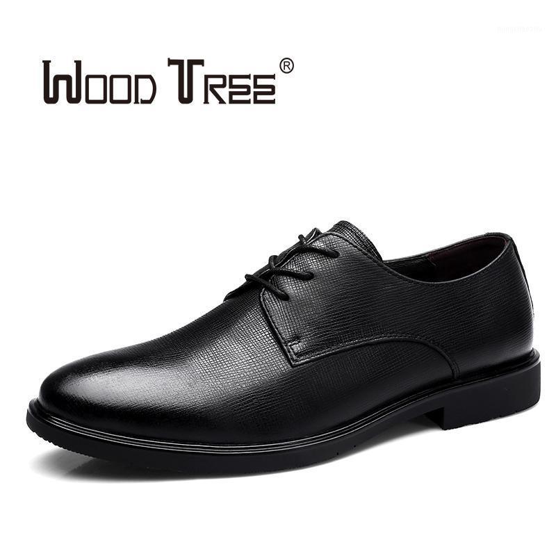 

WOODTREE Black Business Formal Shoes Men Slip On Oxford Leather Men Shoes Casual Breathable Wedding Dress Office 20201