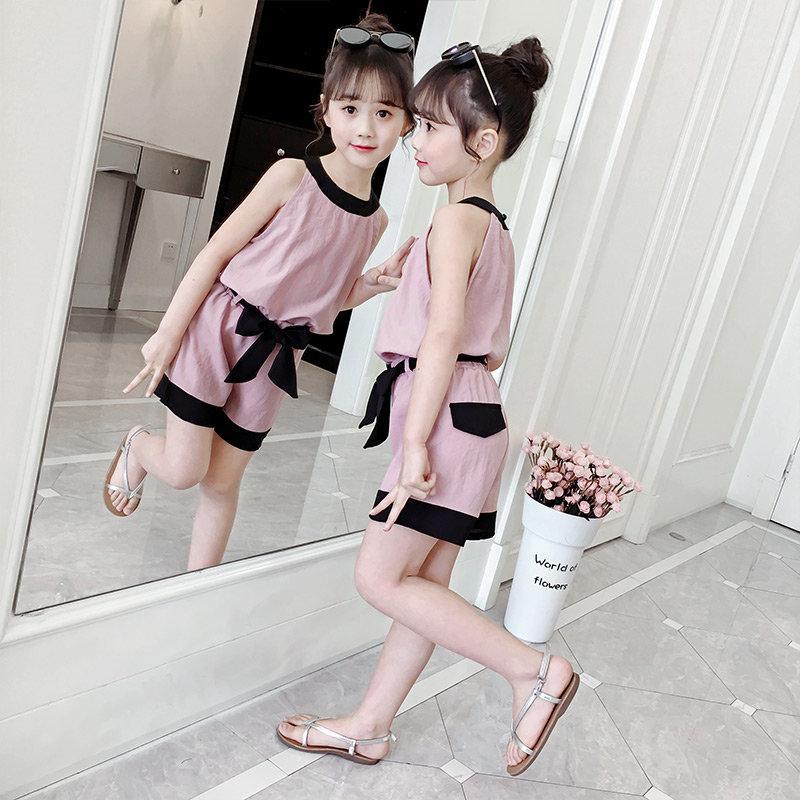 

2020 2PCS Toddler Kids Baby Girl Clothes Sets Solid Color Princess Tops T-shirt+Bow Shorts Outfits Summer Children Clothing Set1, Pink