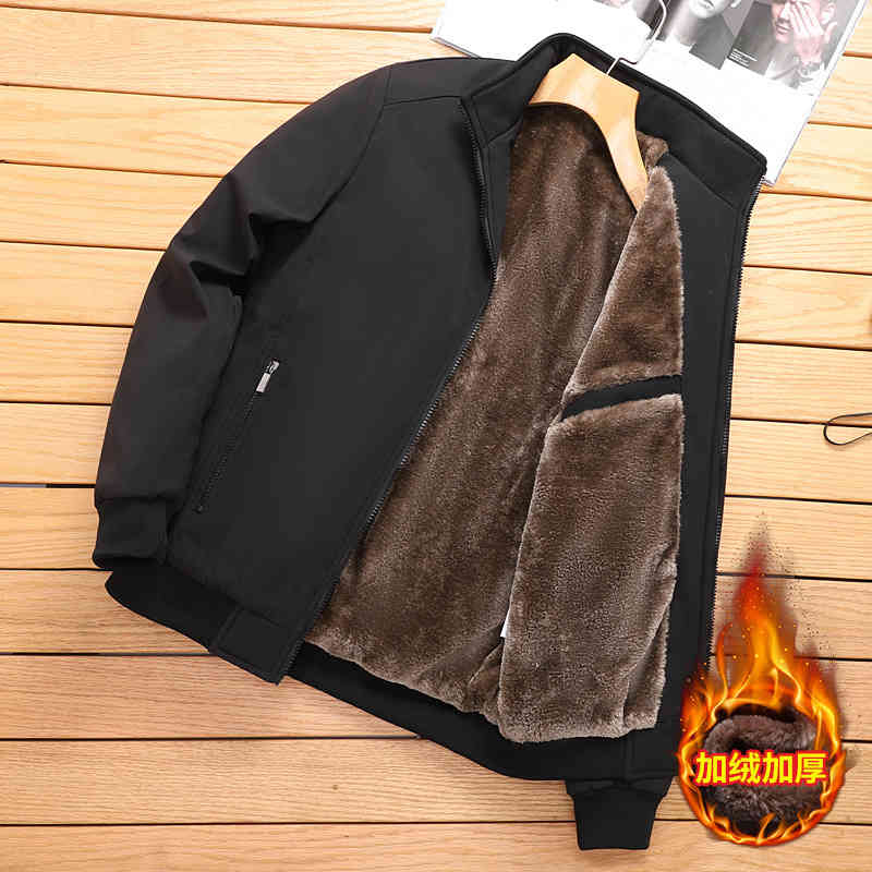 

Middle Aged and Elderly Men's Jacket Autumn Winter Dad Plush Thickened Middle Leisure, Only extra shipping