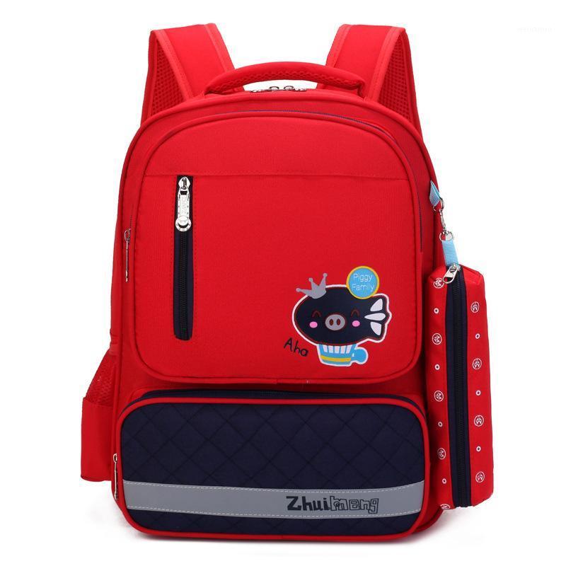 

2021 Waterproof Children School Bags For Boys girls Orthopedic Kids primary School Backpack Schoolbags Kids Mochila Infantil Zip1, Red