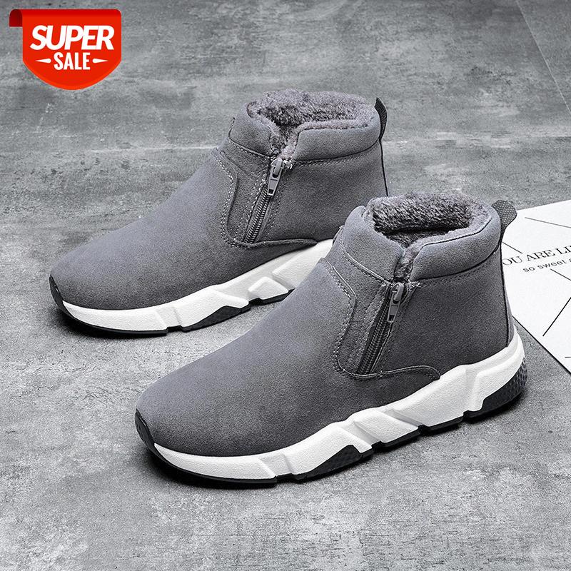 

Men Work Boots Plush Fur Casual Shoes For Man Brand Retro Winter Shoes Men's Boots Fashion Zapatos De Mujer #NS5G, Black