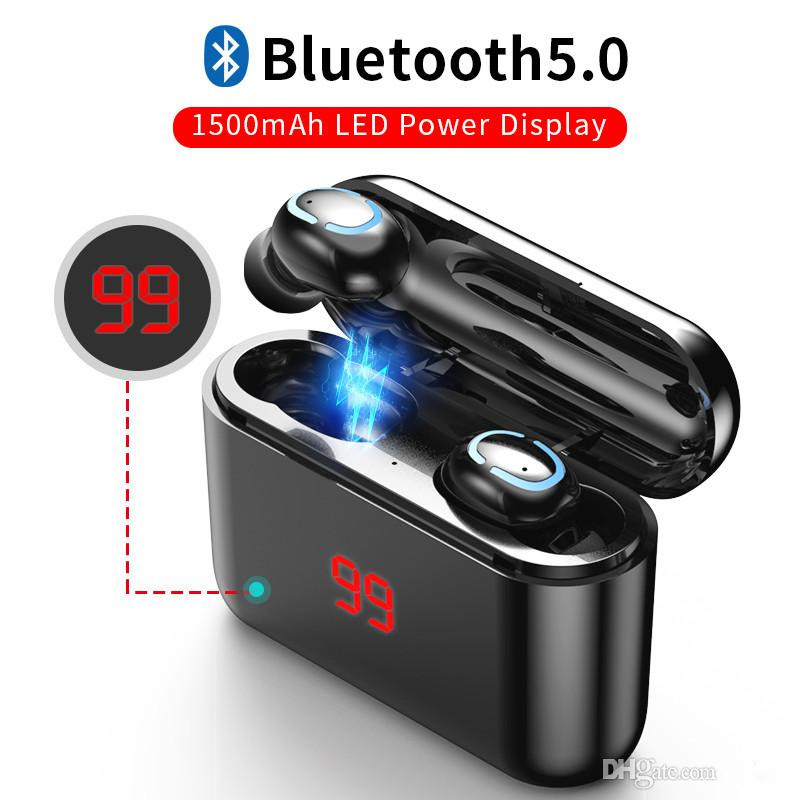 

Wireless Bluetooth Headphone LED Upgraded Version New HBQ Q32 Display TWS True Wireless Earphone Bluetooth 5.0 Headset With Mic Mini Earbuds, Black