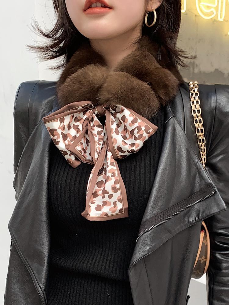 

Sable Collar mink series scarf female winter new style warm and temperament fashion scarf Size:52*10cm1