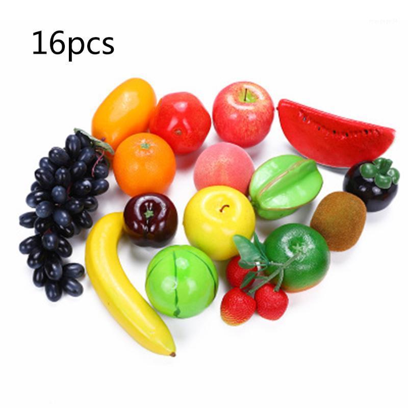 

12/14/16pcs Creative Variety Artificial Fruits Plastic Fake Fruit Kitchen Tableware DIY Home Decoration1, As pic